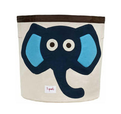 Cesto de juguetes con diseño de elefante en azul de 3 Sprouts