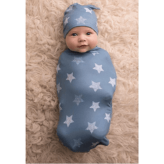 Itzy Ritzy - Saco de dormir y Gorro- Azul con Estrellas - Mi Bebe Market
