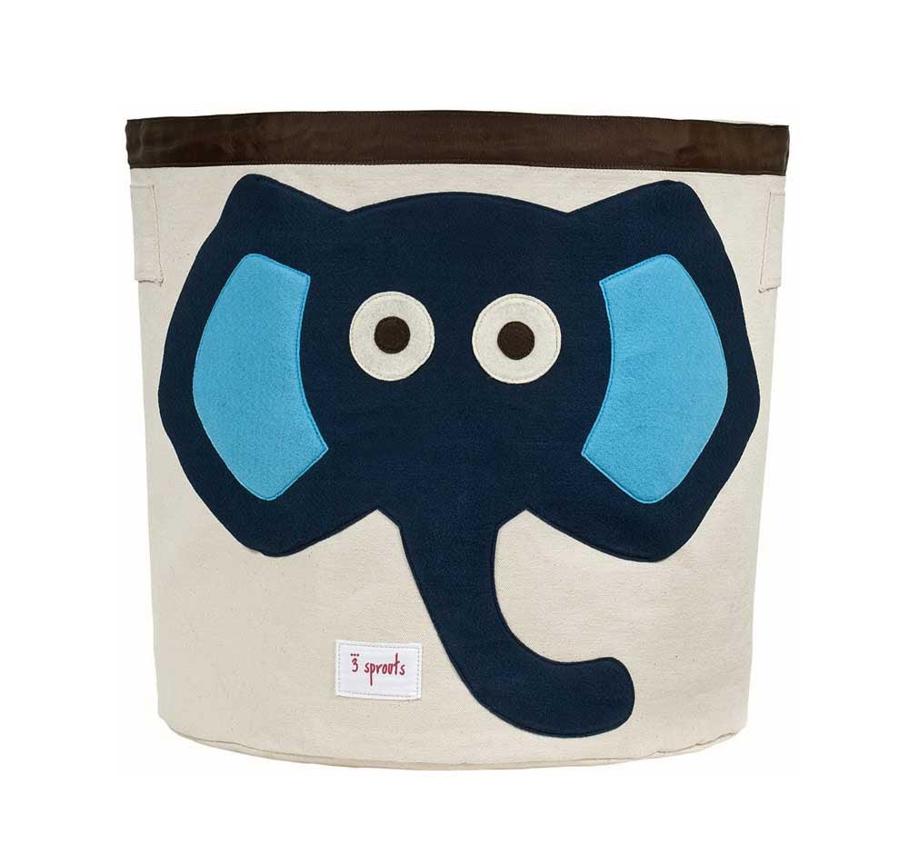 Cesto de juguetes con diseño de elefante en azul de 3 Sprouts