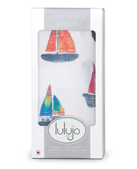 Lulujo - Sailboat Cotton Swaddle -Sabanilla Botes - Mi Bebe Market