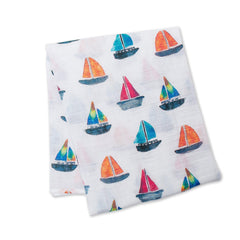 Lulujo - Sailboat Cotton Swaddle -Sabanilla Botes