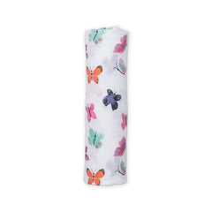 Lulujo - Butterfly Cotton Swaddle -Sabanilla Mariposas - Mi Bebe Market