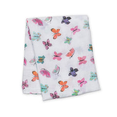 Lulujo - Butterfly Cotton Swaddle -Sabanilla Mariposas