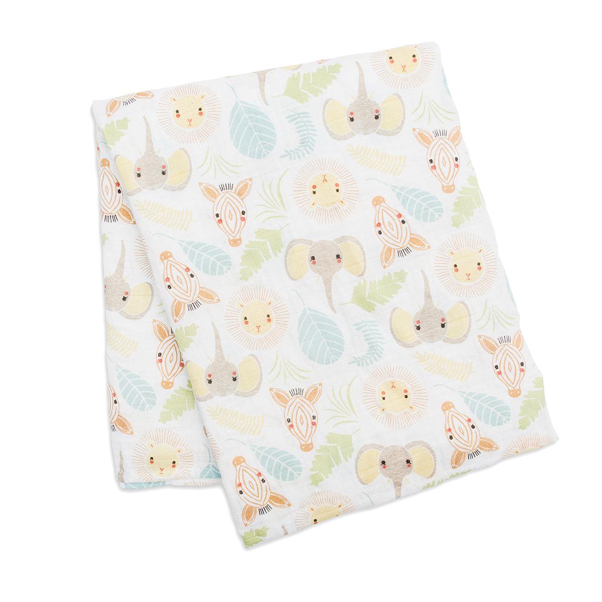 Lulujo - Jungle Cotton Swaddle -Sabanilla Safari