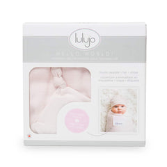 Lulujo - Hello World Hat & Swaddle Pink - Mi Bebe Market